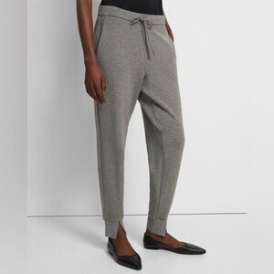 THEORY Relaxed Jogger Double‎ Knit Oatmeal Size P 00 0 2 Casual Pants Joggers